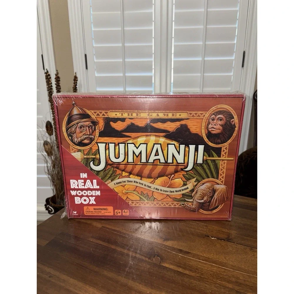 Jumanji the Game Real Wooden Box Edition of the Classic Adventure Board Game‎